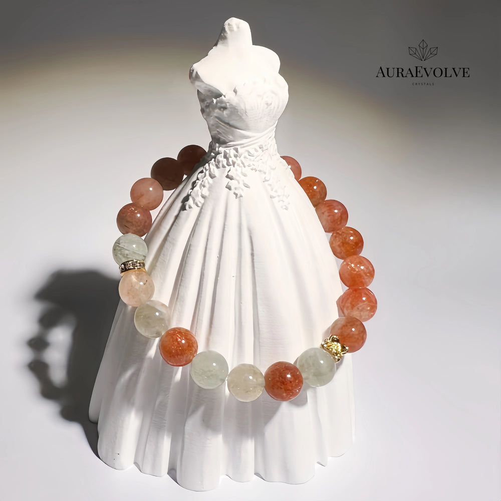 A crystal bracelet made with arusha sunstone