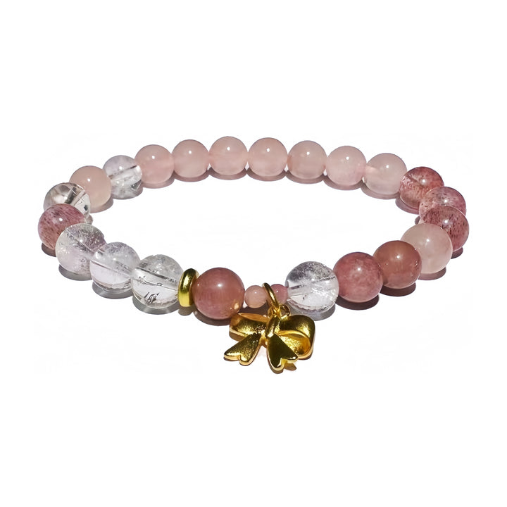 Heart-Centered Healing Crystal Bracelet | Rose Quartz, Strawberry Quartz and Clear Quartz