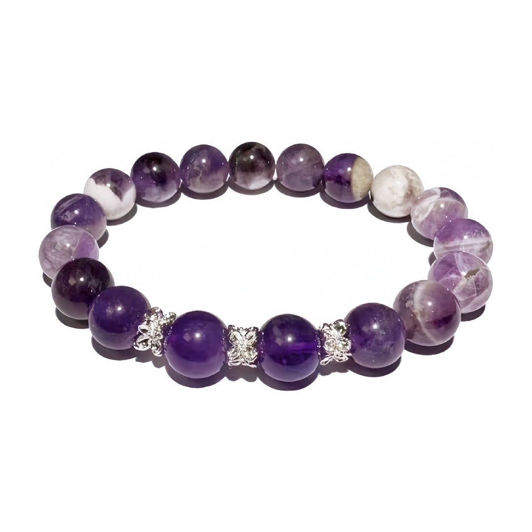 A crystal bracelet made with Amethyst